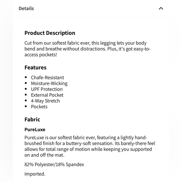 NWT- Fabletics PureLuxe HW Pocket Full Length Leggings -EVERPINE (27”)REG INSEAM - Picture 10 of 10